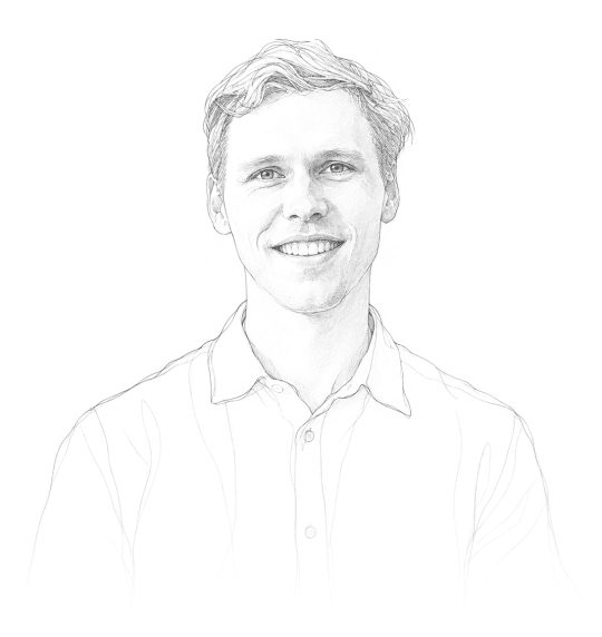 Pencil sketch portrait of Richard Einhorn